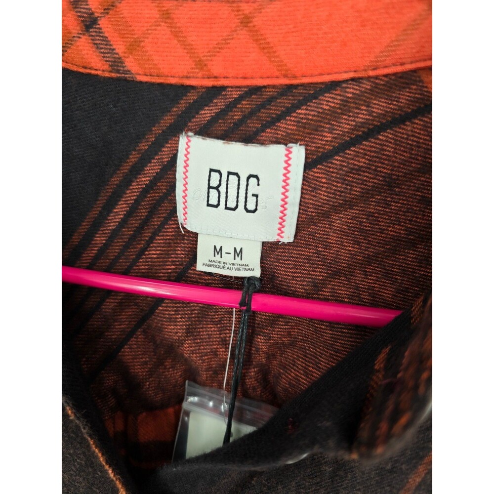 Urban Outfitters BDG Medium Karl Shirt Slouchy Flannel Plaid Preppy Grunge NWT - Picture 2 of 5